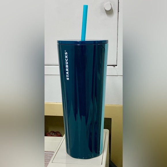 Starbucks Spring 2023 Stainless Steel Glacier Tone Blue Teal 24oz Cold Cup - Picture 1 of 16